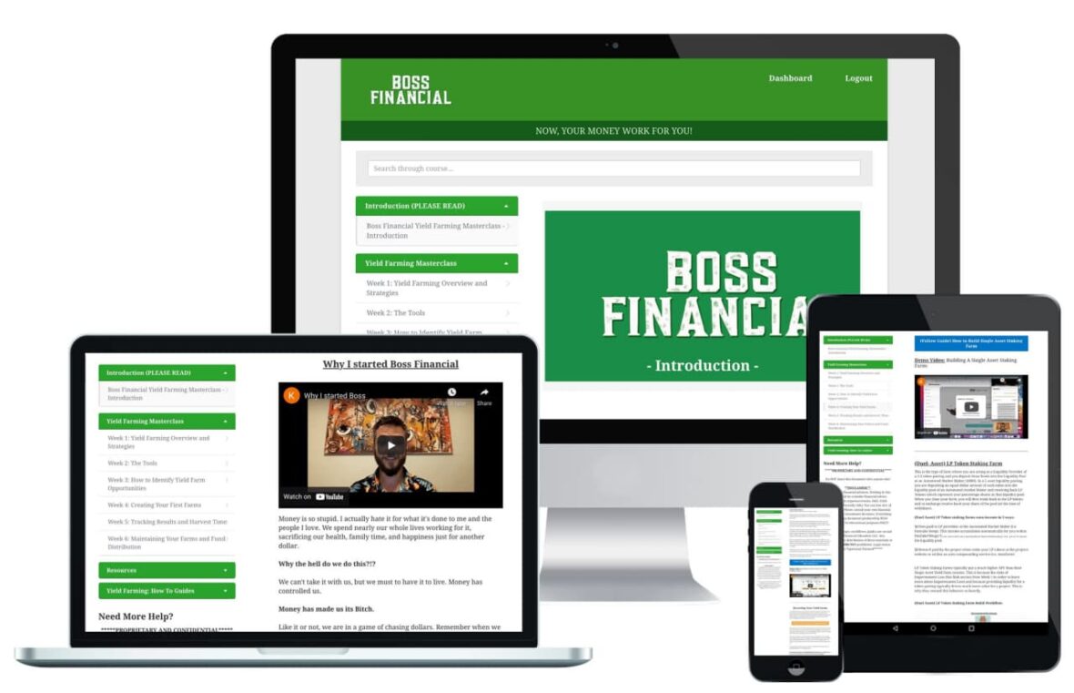 Boss Financial – Yield Farming MasterClass Course Download - Foxtradeland